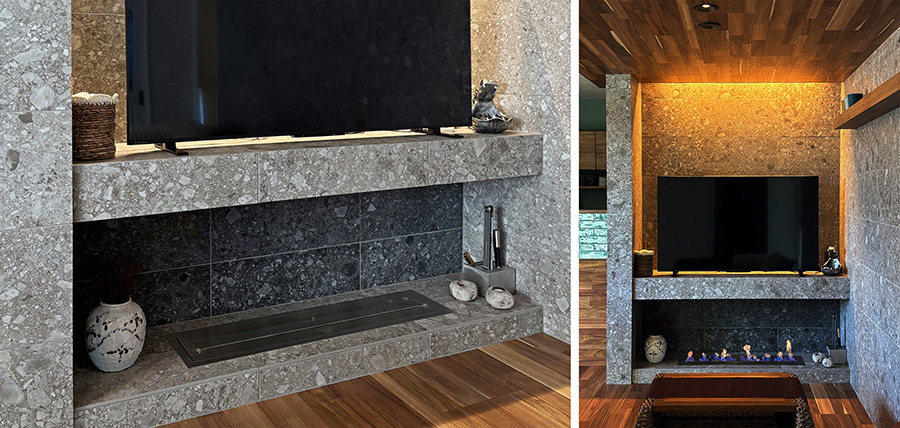 暖炉が生み出す憩いの空間