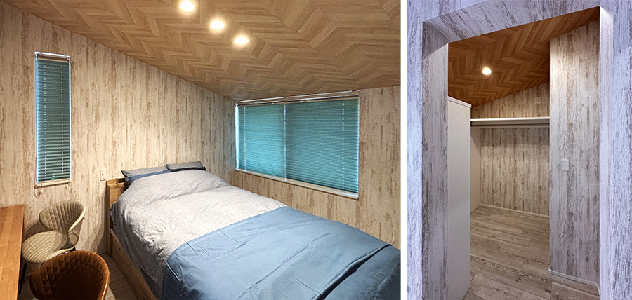 落ち着いた雰囲気に包まれた寝室